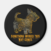 Scottish Terrier Dog Silhouette Fun Halloween Magnet (Vorne)