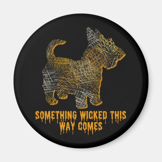 Scottish Terrier Dog Silhouette Fun Halloween Magnet (Vorne)