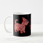 Scottish Terrier Dog Silhouette Red Grid Kaffeetasse (Links)