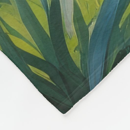 Scottish Terrier Dog Spring Blumen Malerei Fleecedecke (Ecke)