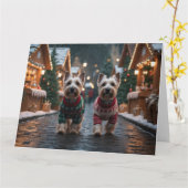 Scottish Terrier Dogs Christmas Holiday Karte (Gelbe Blume)