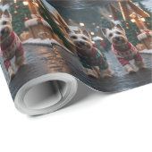 Scottish Terrier Dogs Christmas Snow Holiday Geschenkpapier (Rolleneckpunkt)