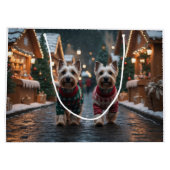 Scottish Terrier Dogs Christmas Snow Holiday Große Geschenktüte (Rückseite)