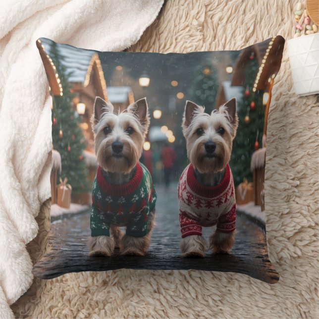 Scottish Terrier Dogs Christmas Snow Holiday Kissen (Decke)