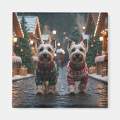 Scottish Terrier Dogs Christmas Snow Holiday Magnet (Vorne)