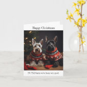 Scottish Terrier Dogs Happy Christmas Card Karte (Gelbe Blume)