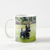 Scottish Terrier Dogs Watercolor Scotties Tasse (Links)