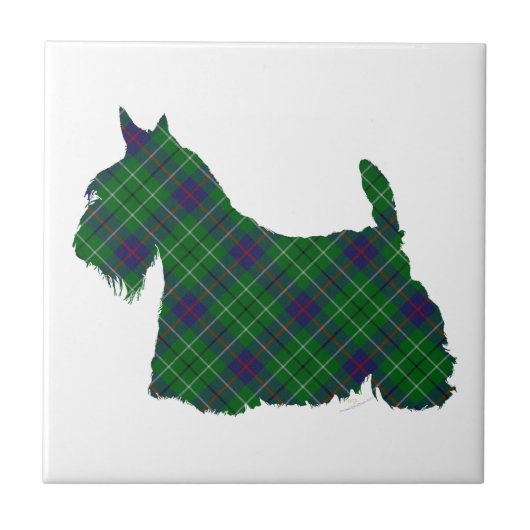 Scottish Terrier Duncan Tartan Fliese (Vorderseite)