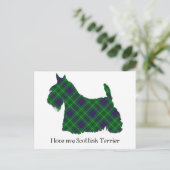 Scottish Terrier Duncan Tartan Postkarte (Stehend Vorderseite)