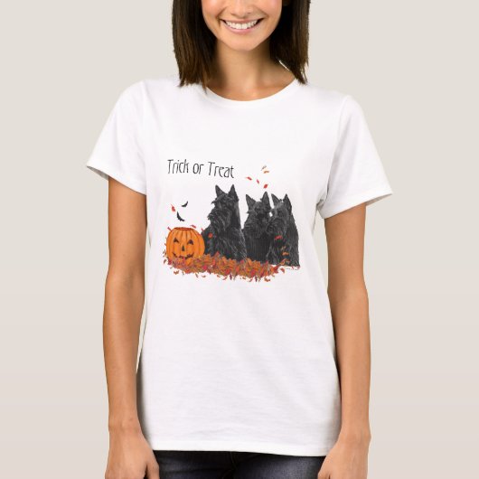 Scottish Terrier Fall Saisondesign T-Shirt (Vorderseite)