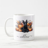 Scottish Terrier Fall Tasse mit Personalisiertem N (Links)