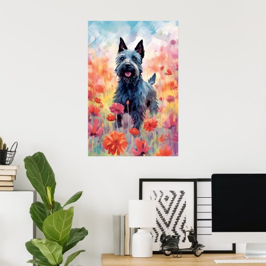 Scottish Terrier farbige Aquarellbilder Poster (Heimbüro)