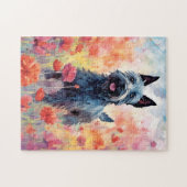 Scottish Terrier farbige Aquarellbilder Puzzle (Horizontal)