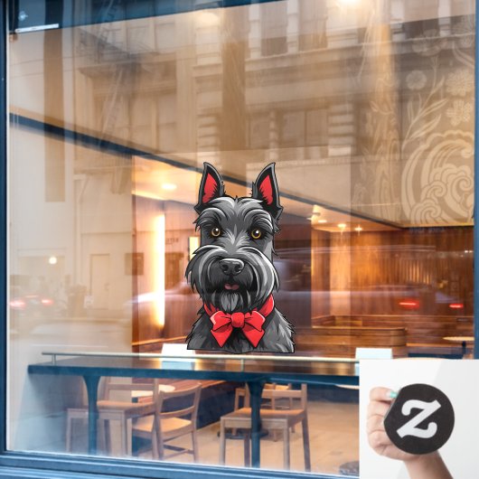 Scottish Terrier Fensteraufkleber (Café-Fenster)