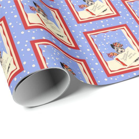 Scottish Terrier Frory Christmas Happy New Year Geschenkpapier (Rolleneckpunkt)