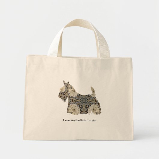 Scottish Terrier Fun Silhouette Mini Stoffbeutel (Vorne)