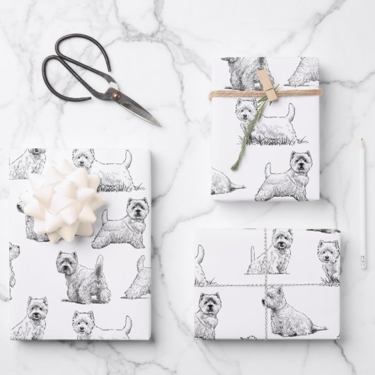 Scottish Terrier Geschenkpapier Set (Vorderseite)
