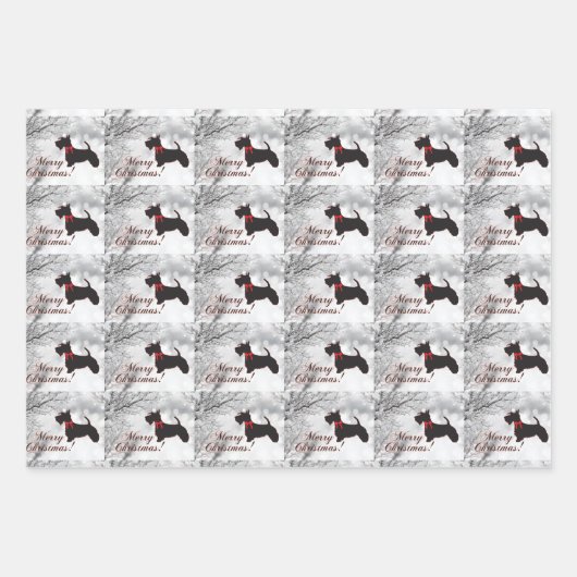 Scottish Terrier Geschenkpapier Set (Vorderseite)