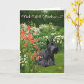 Scottish Terrier Get Well Wish Karte (Gelbe Blume)