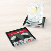 Scottish Terrier Glasuntersetzer (Schrägansicht)