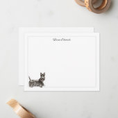 Scottish Terrier Gray Border Personalized Mitteilungskarte (Vorderseite/Rückseite Beispiel)