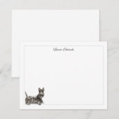 Scottish Terrier Gray Border Personalized Mitteilungskarte (Vorne/Hinten)
