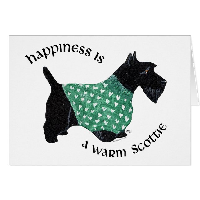 Scottish Terrier - Green Heart Sweater (Vorderseite (Horizontal))