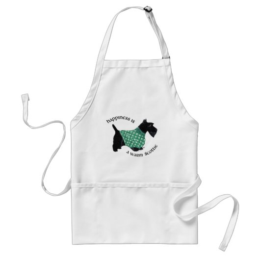 Scottish Terrier - Green Heart Sweater Schürze (Vorne)