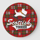 Scottish Terrier Große Wanduhr (Vorderseite)