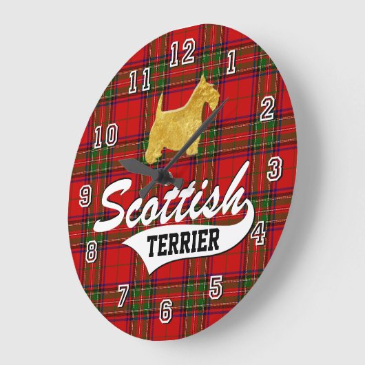 Scottish Terrier Große Wanduhr (Winkel)