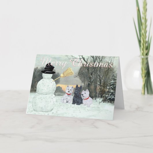 Scottish Terrier Grußkarte Feiertagskarte (Vorderseite)