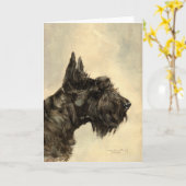 Scottish Terrier Grußkarte Karte (Gelbe Blume)