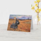 Scottish Terrier Grußkarte Karte (Gelbe Blume)