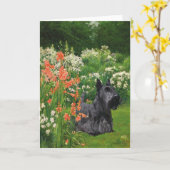 Scottish Terrier Grußkarte Karte (Gelbe Blume)