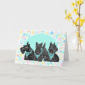 Scottish Terrier Grußkarte Karte (Gelbe Blume)