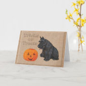 Scottish Terrier Grußkarte Karte (Gelbe Blume)