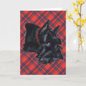 Scottish Terrier Grußkarte Karte (Gelbe Blume)