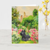 Scottish Terrier Grußkarte Karte (Gelbe Blume)