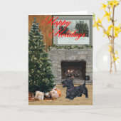 Scottish Terrier Grußkarte Karte (Gelbe Blume)