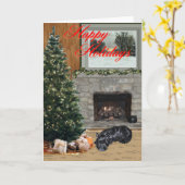 Scottish Terrier Grußkarte Karte (Gelbe Blume)