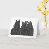 Scottish Terrier Grußkarte Karte (Gelbe Blume)