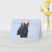 Scottish Terrier Grußkarte Karte (Gelbe Blume)