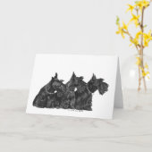 Scottish Terrier Grußkarte Karte (Gelbe Blume)
