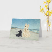Scottish Terrier Grußkarte Karte (Gelbe Blume)