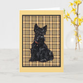 Scottish Terrier Grußkarte Karte (Gelbe Blume)