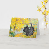 Scottish Terrier Grußkarte Karte (Gelbe Blume)