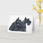 Scottish Terrier Grußkarte Karte (Gelbe Blume)