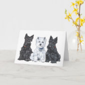 Scottish Terrier Grußkarte Karte (Gelbe Blume)