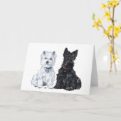 Scottish Terrier Grußkarte Karte (Gelbe Blume)