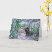 Scottish Terrier Grußkarte Karte (Gelbe Blume)